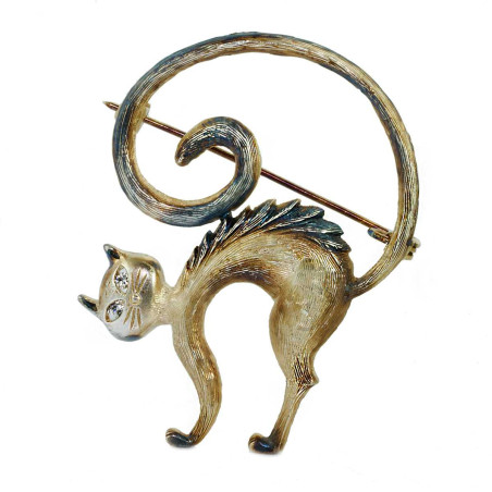 Cat Silver Brooch