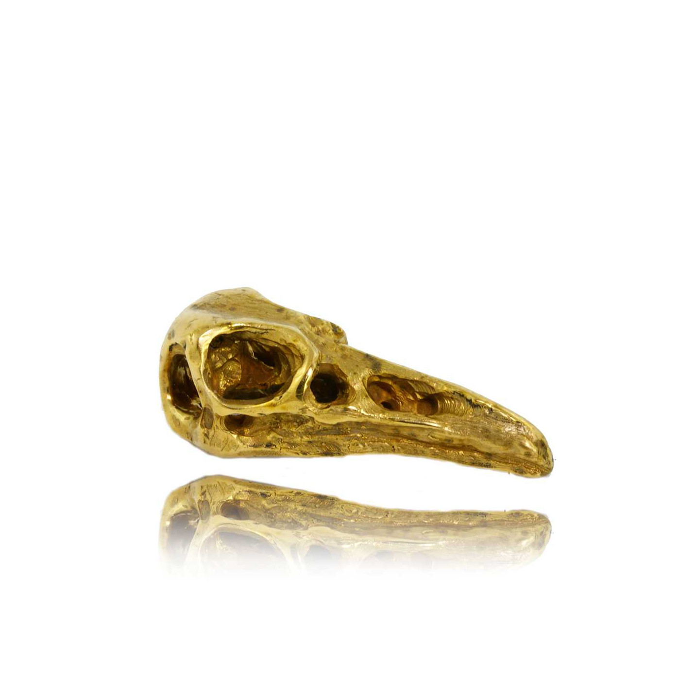 Raven Skull Gold Pendant