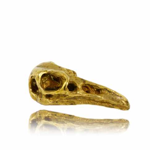 Raven Skull Gold Pendant