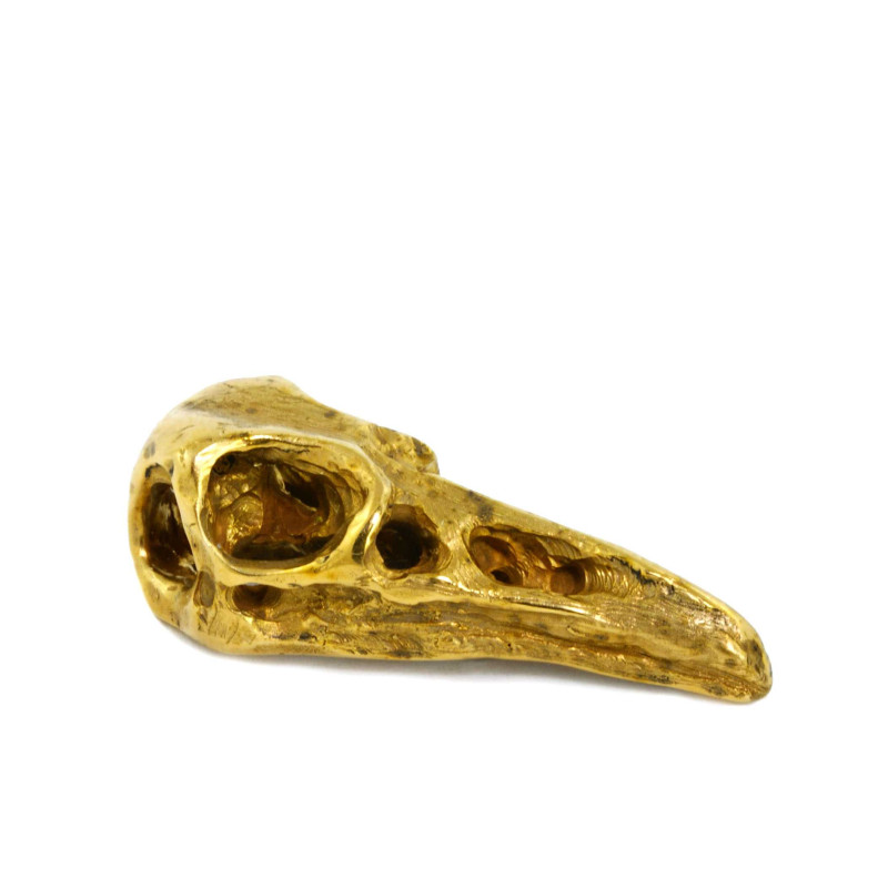 Raven Skull Gold Pendant