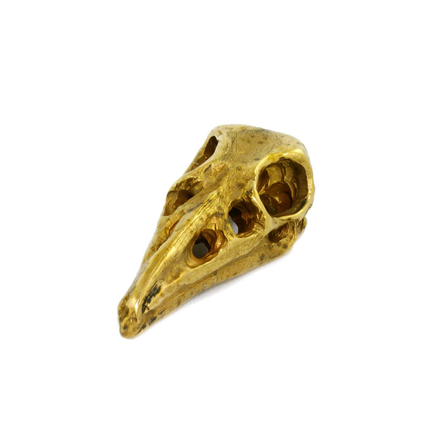 Raven Skull Gold Pendant