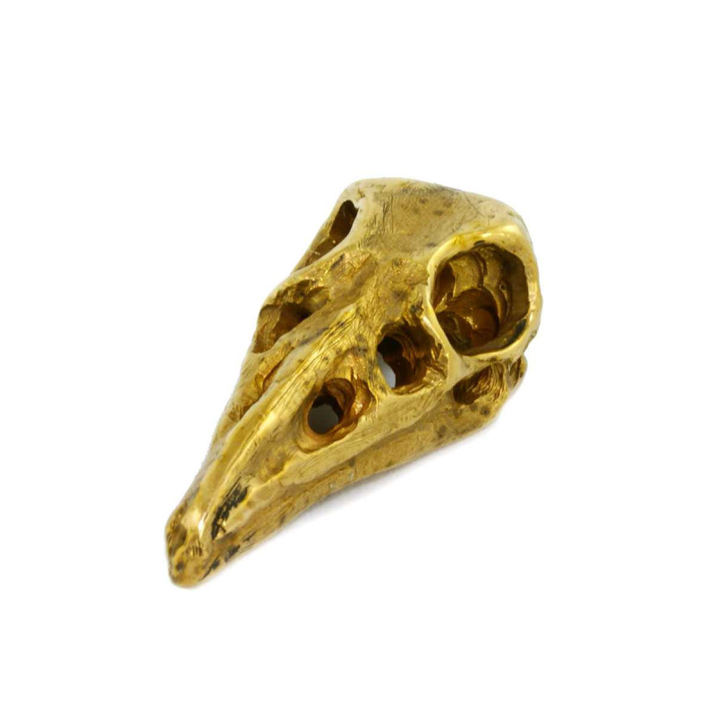 Raven Skull Gold Pendant
