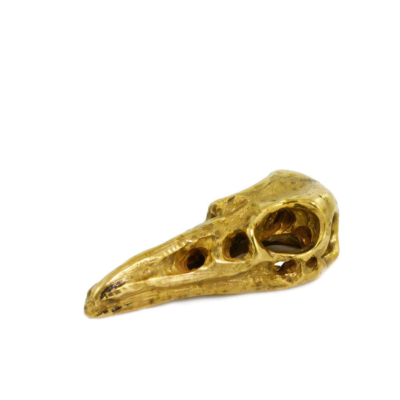 Raven Skull Gold Pendant