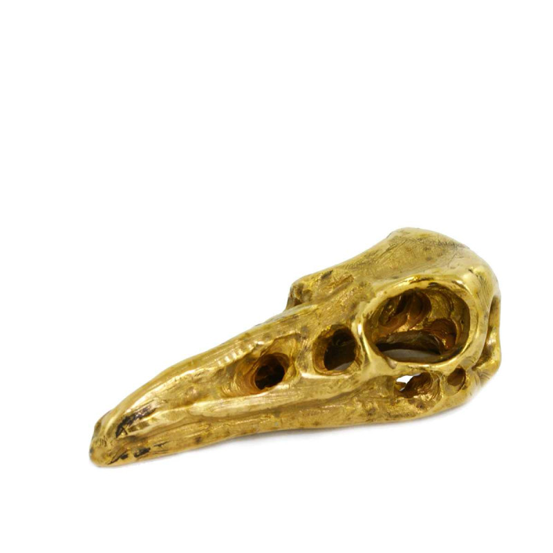 Raven Skull Gold Pendant