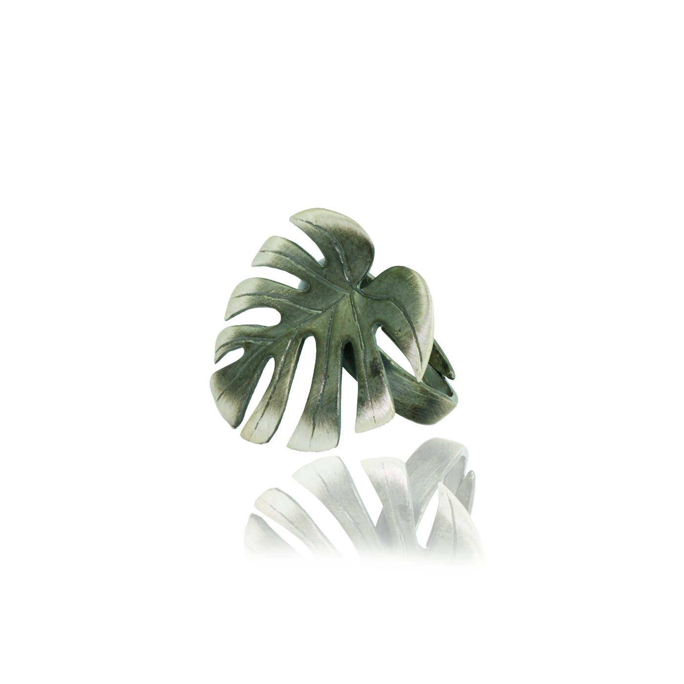 Monstera Leaf Silver Ring