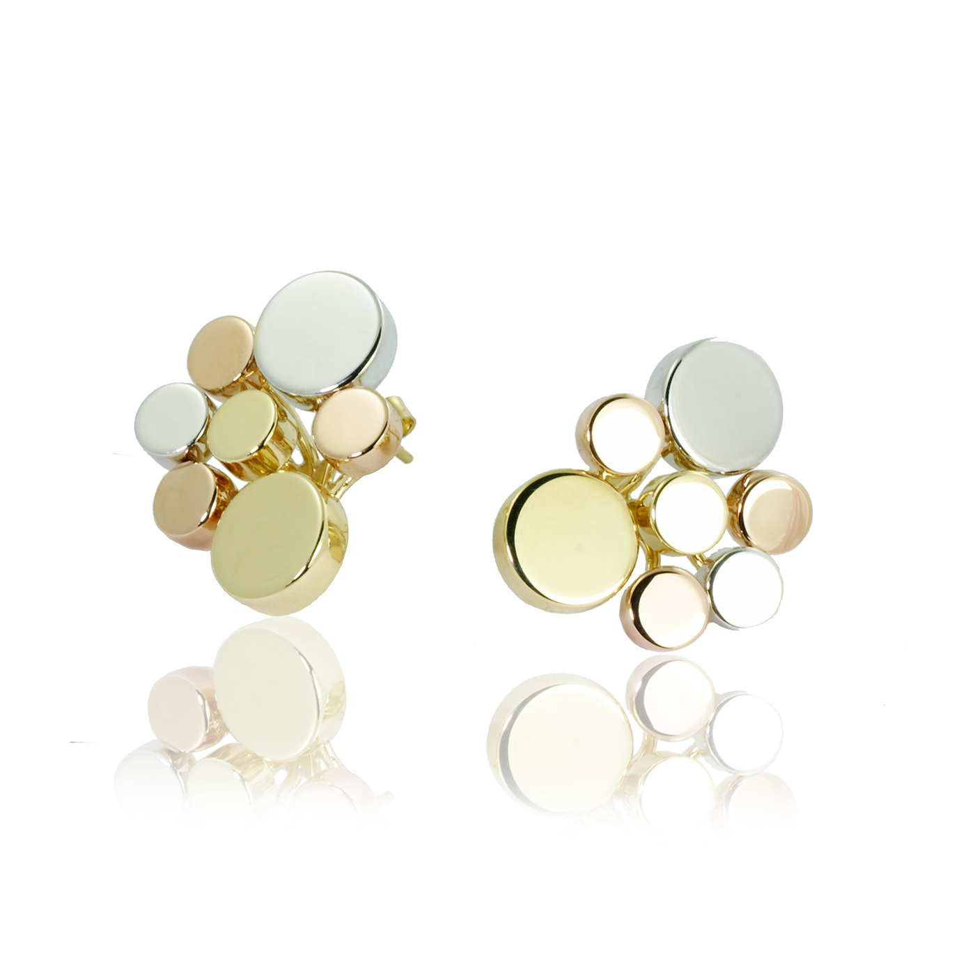 Tri-Color Gold Earrings