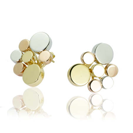 Tri-Color Gold Earrings