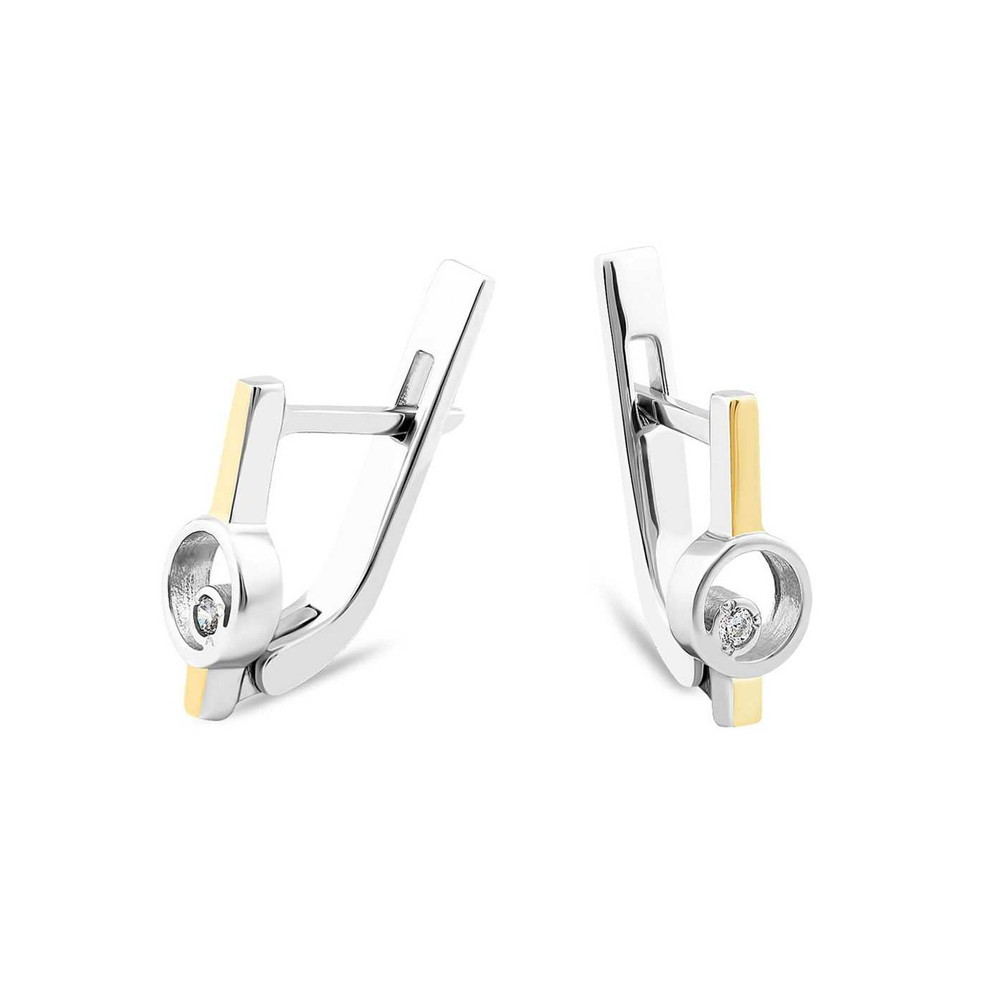 Silver and Gold 375 Earrings