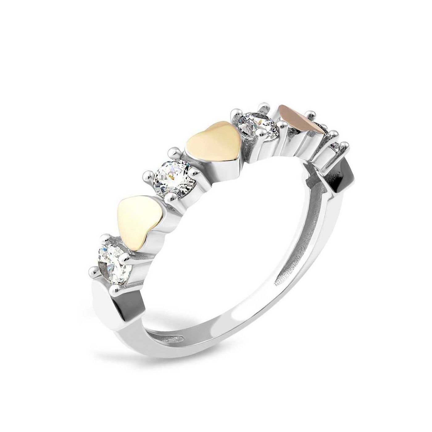 HEARTS Silver and Gold Ring