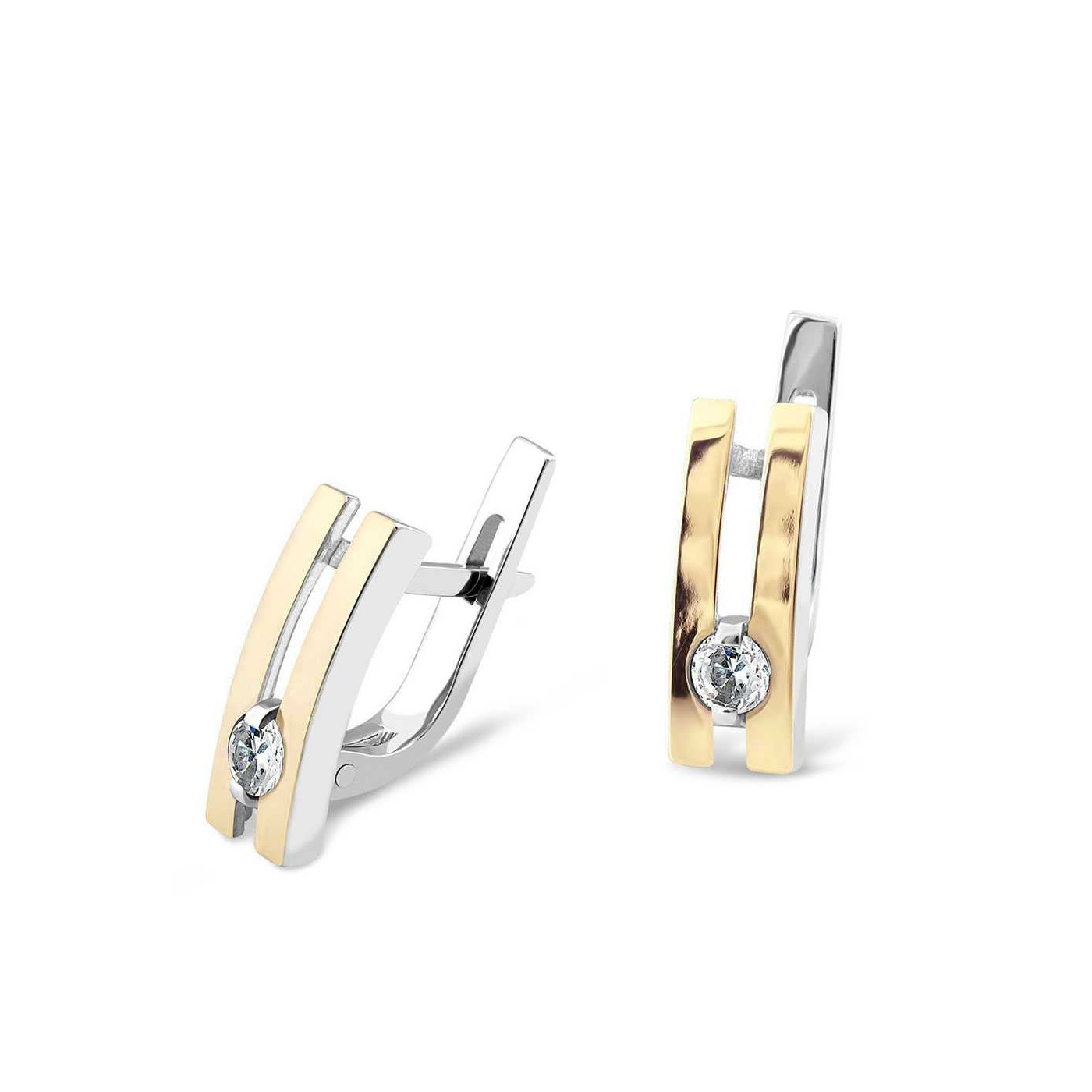 Silver and Gold 375 Earrings