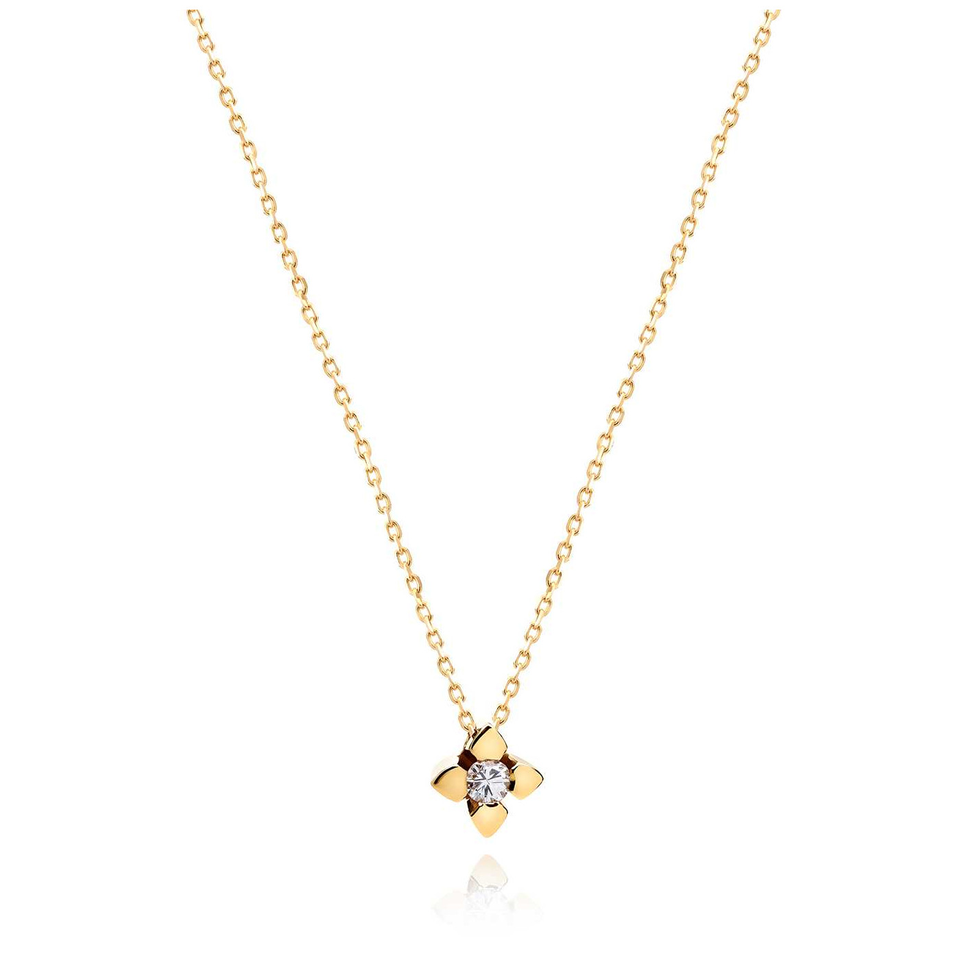 14K Gold Diamond Pendant Necklace