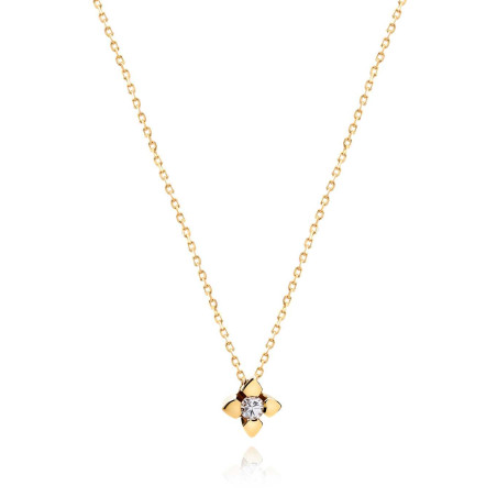 14K Gold Diamond Pendant Necklace