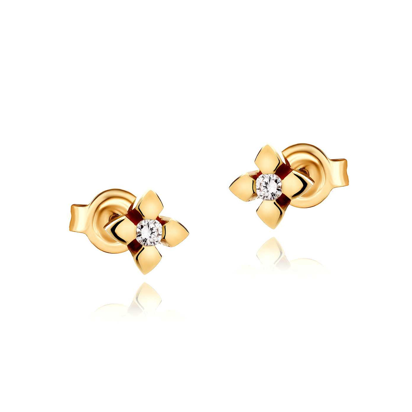 14K Gold Diamonds Earrings