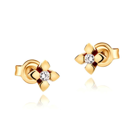 14K Gold Diamonds Earrings