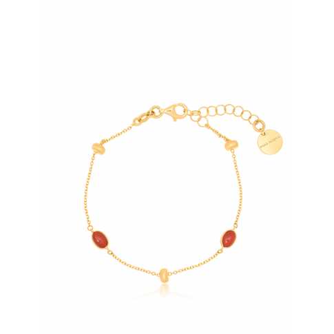 Gold and Coral Bracelet