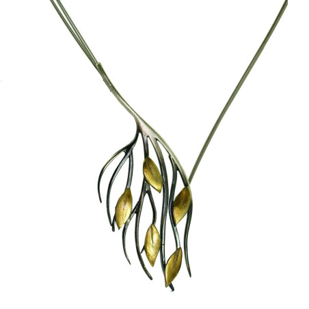 Golden Leaves - Silver Necklace