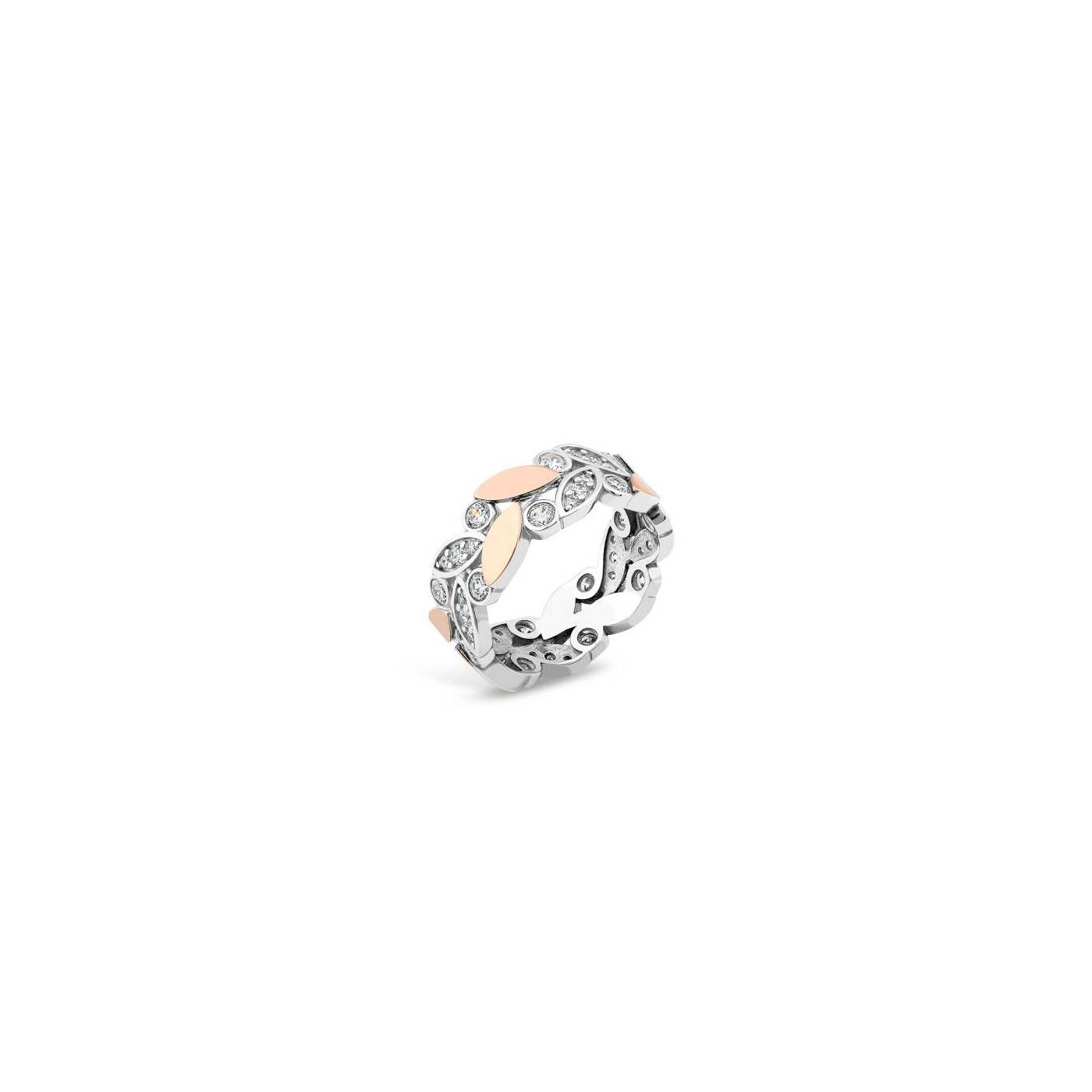 Silver and Gold Zircon Ring