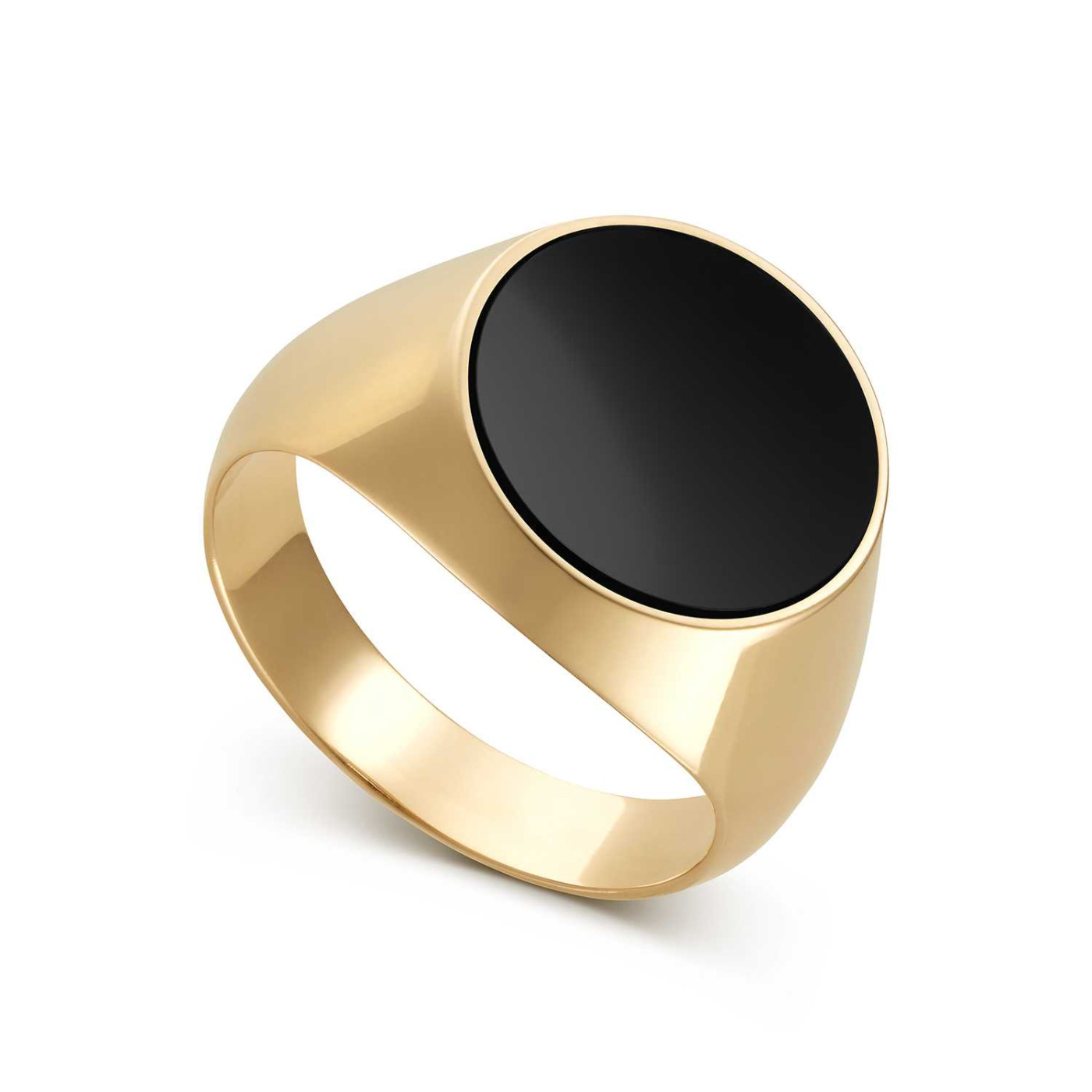 Gold 585 Signet-Ring Onyx