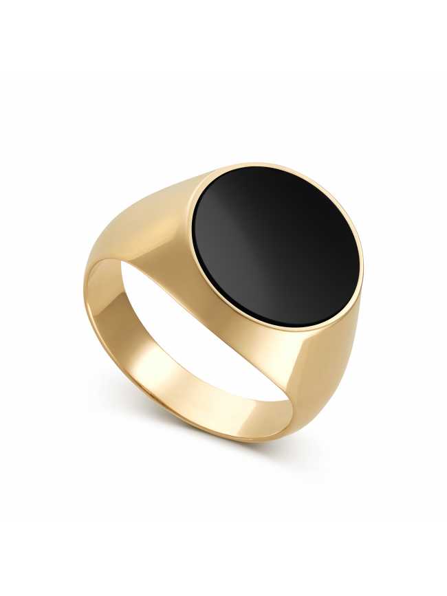 Gold 585 Signet-Ring Onyx