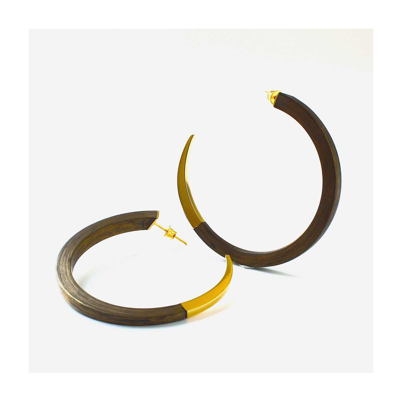 Carbon Silver 925 Hoop Earrings