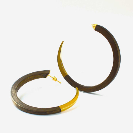 Carbon Silver 925 Hoop Earrings