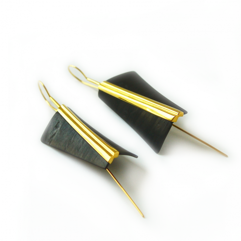 Carbon and Silver 925 Earrings