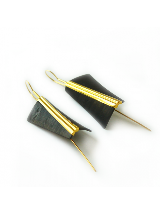 Carbon and Silver 925 Earrings
