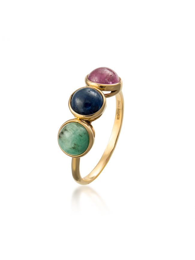 Sapphire Emerald Ruby 585 (14K) Gold Ring