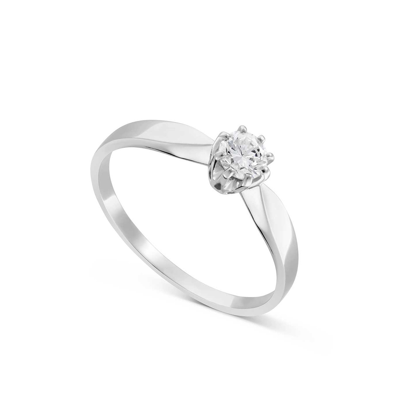 White Gold 585 Diamond 0,24 CT RingWhite Gold