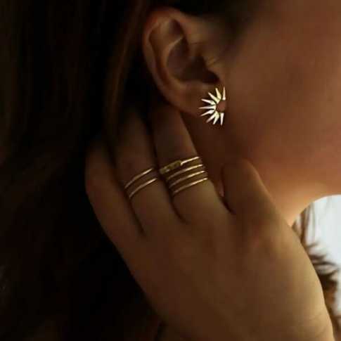 SUN Gold Earrings