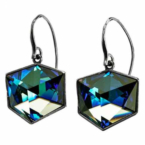 Black Rhodium Silver Crystal Earrings
