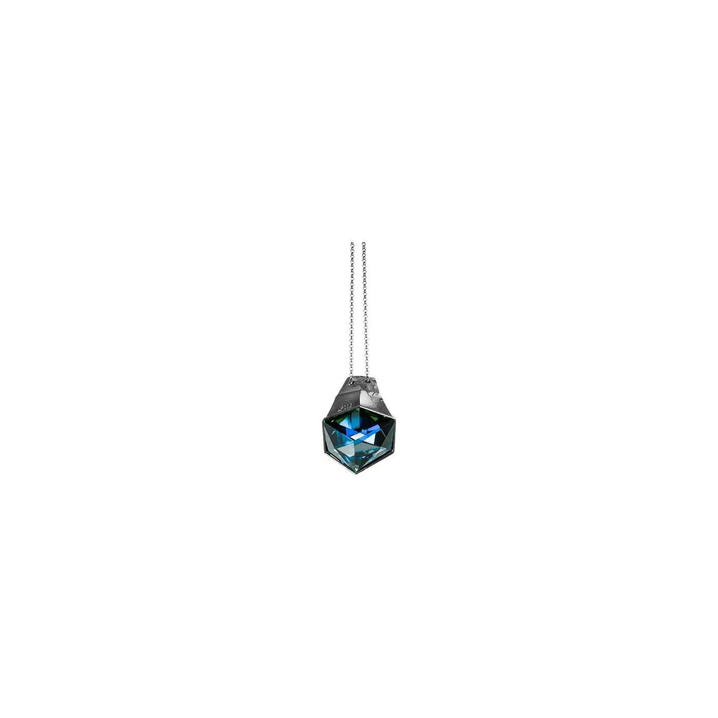 Black Rhodium Silver 925 Crystal Necklace