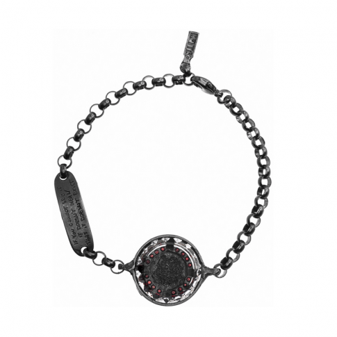 Srebrna bransoletka z okrągłym kryształem MOTYLE