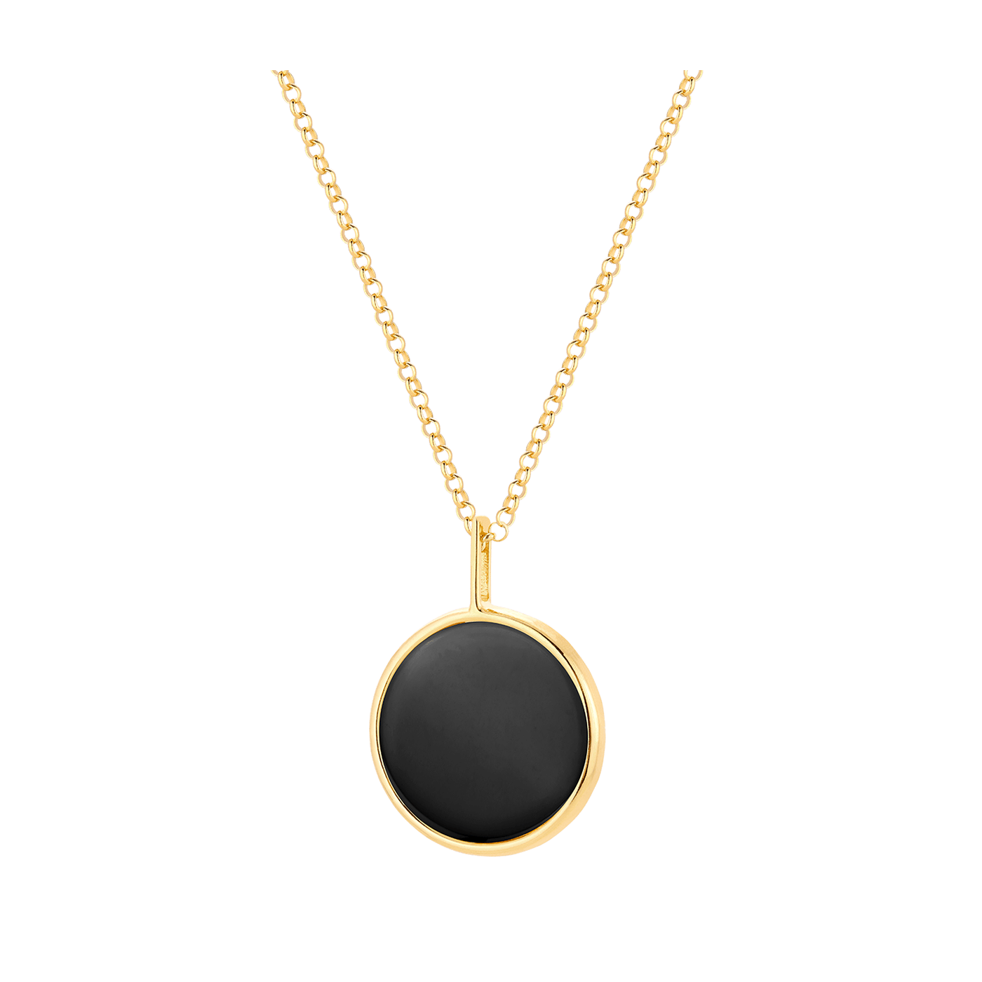 Silver Onyx Necklace plated 24 ct gold