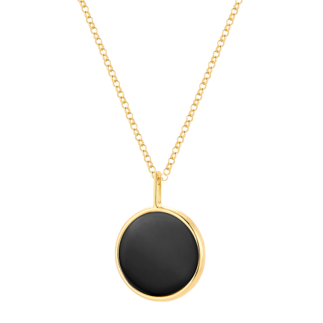 Silver Onyx Necklace plated 24 ct gold