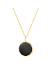 Silver Onyx Necklace plated 24 ct gold