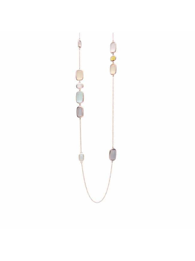 Rose gold plated necklace with CAT'SEYE stones