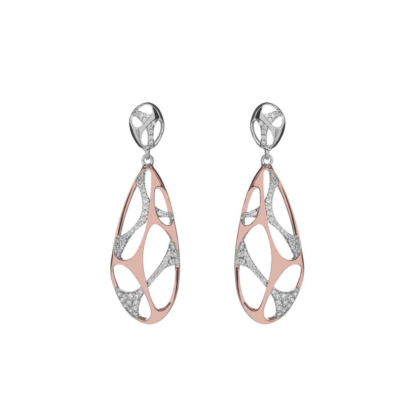 LINEARGENT bicolor silver earrings