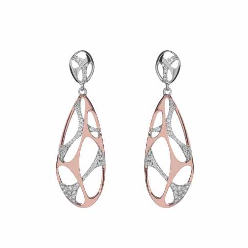 LINEARGENT bicolor silver earrings