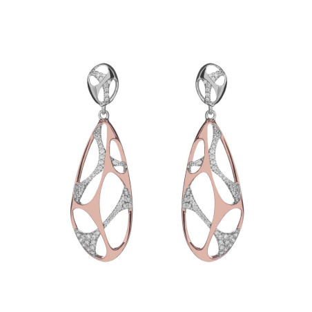 LINEARGENT bicolor silver earrings