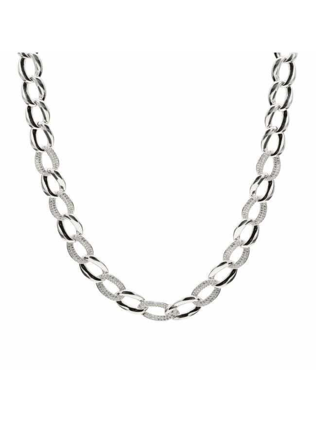 SILVER CHAIN NECKLACE DESIGN with ZIRCONS