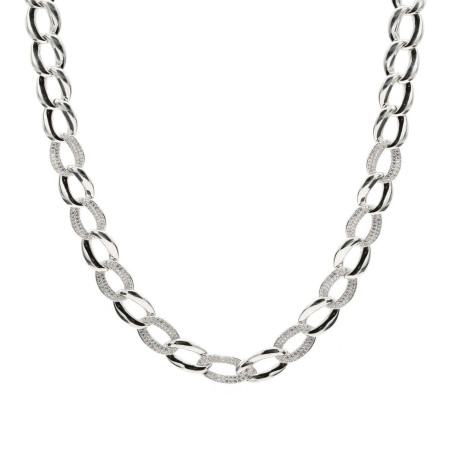 SILVER CHAIN NECKLACE DESIGN with ZIRCONS