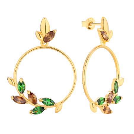 Gold plated silver hoop earrings