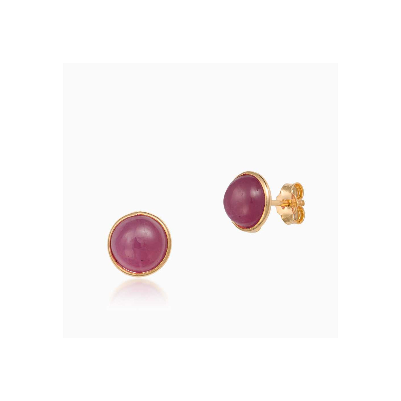 14K yellow gold ruby earrings