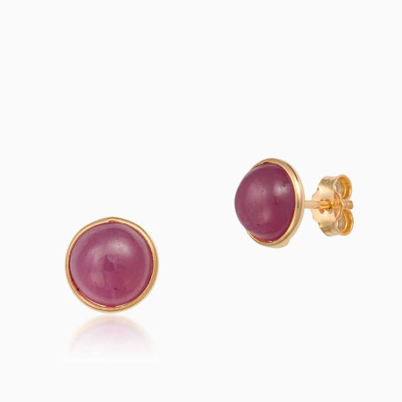 14K yellow gold ruby earrings