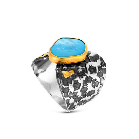 Silver ring with turquoise