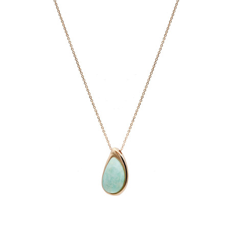 Necklace with drop shaped aquamarine stone