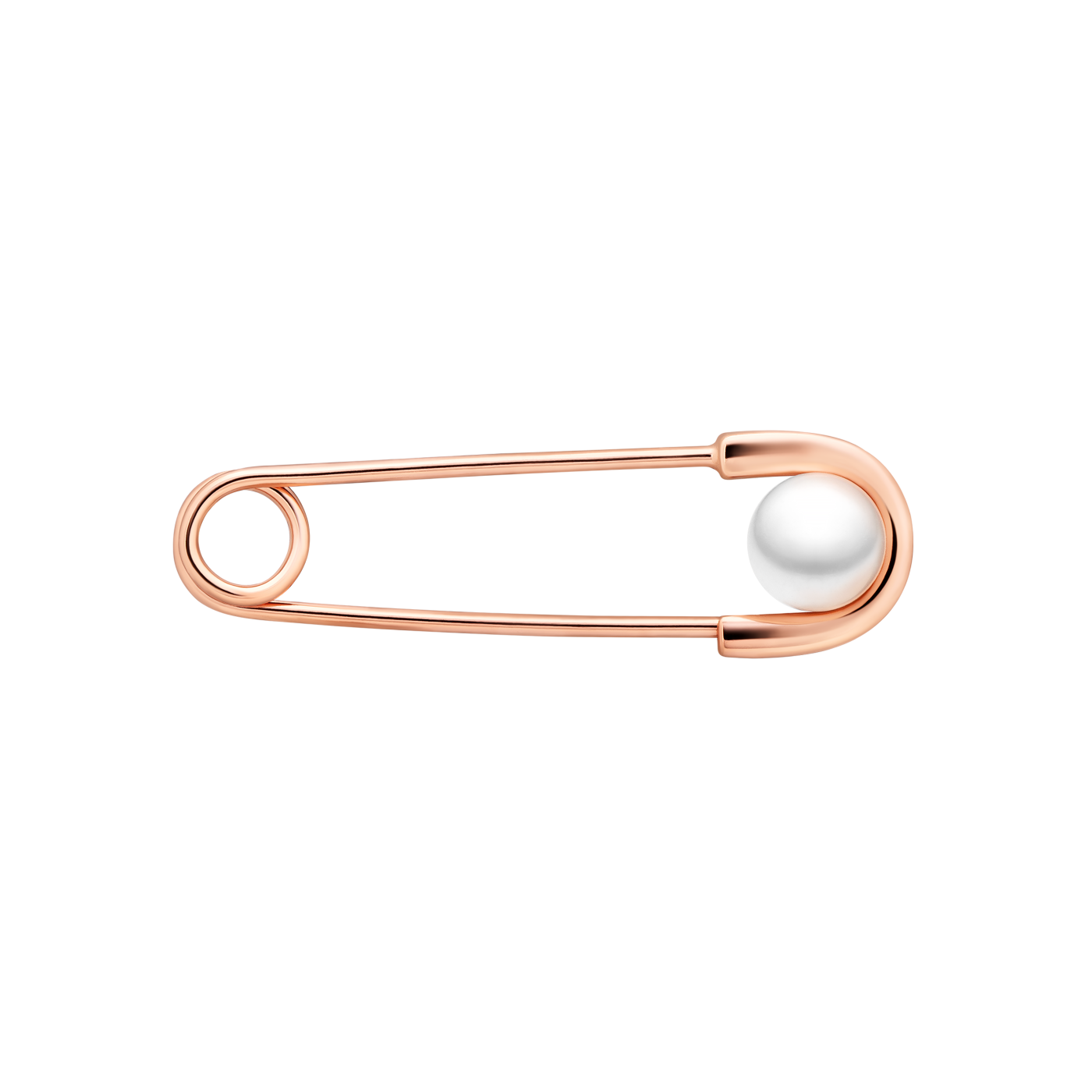 Silver Pin Brooch with Freshwater Pearl-rose gold finish