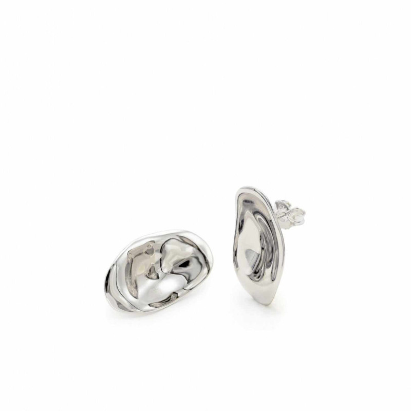 Original silver earrings liquid design