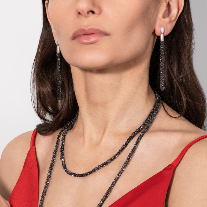 Luxe - ręcznie wykonane srebrne kolczyki 6 cm